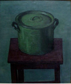 Pan on stool