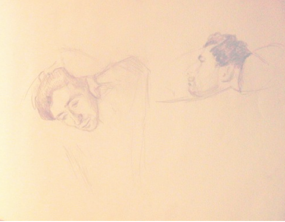 Two sketches (portrait of V. Zhuk)