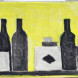Black bottles and a white vial 