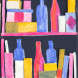 Bright bottles on a black background