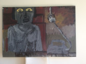 Woman with iron switched on 